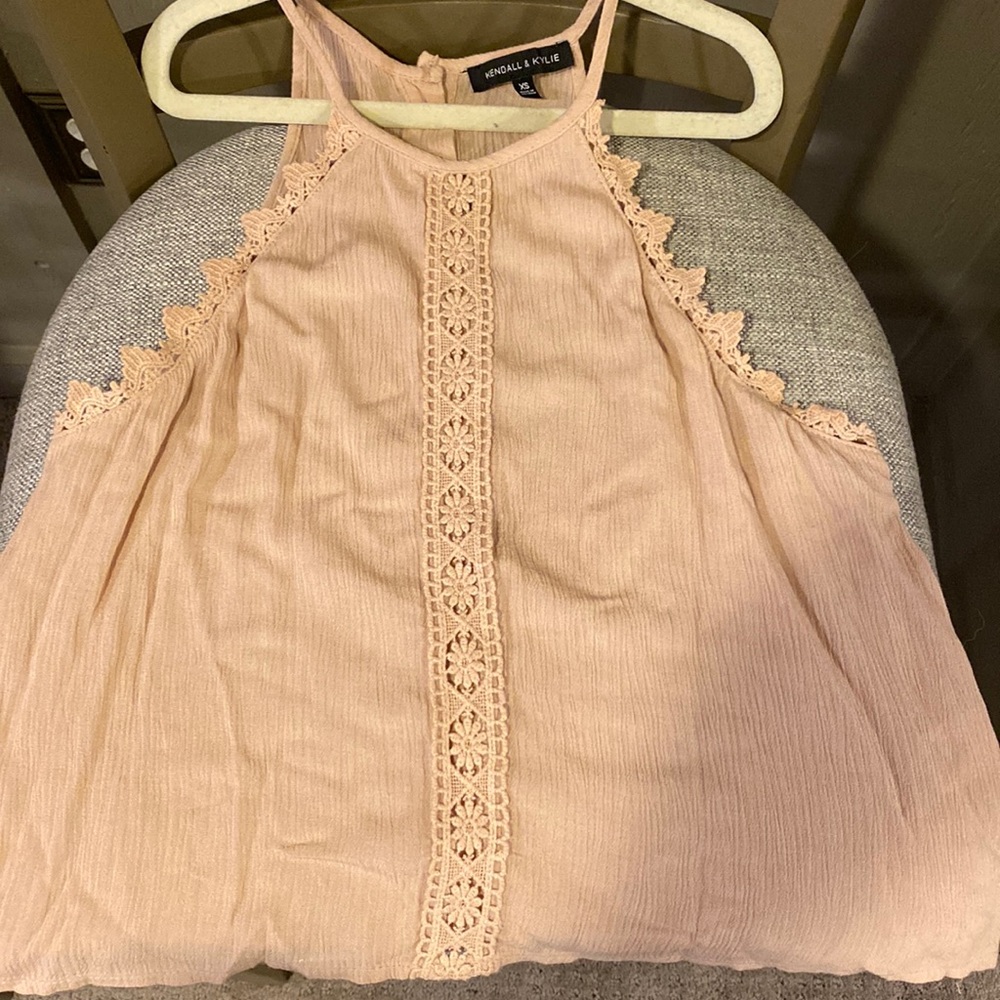 Kendall & Kylie blush pink halter top